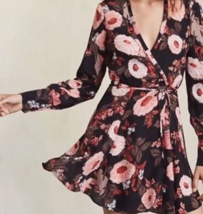 Reformation Mallie Floral Wrap Mini Dress